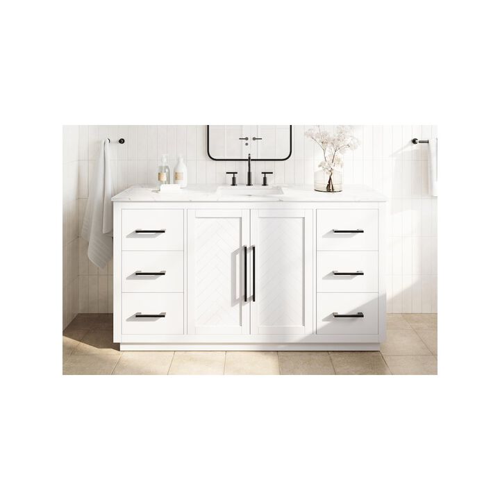 Elegant Kitchen and Bath 60 inch Single Bathroom Vanity in White