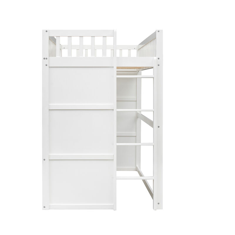 Whisen Elegant Design Twin Size House Loft Bed With Ladder