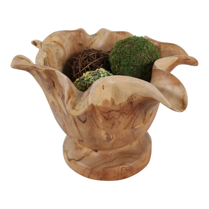 Mungur Wood Bowl On Pedestal