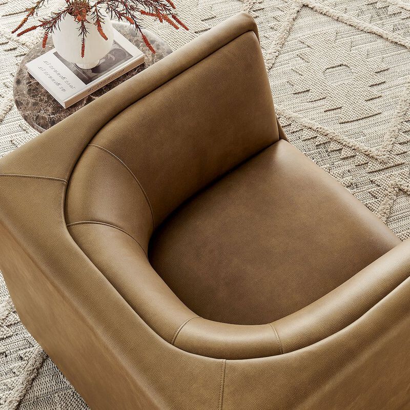 Hilda Curved Back Vegan Leather Armchair image number 9