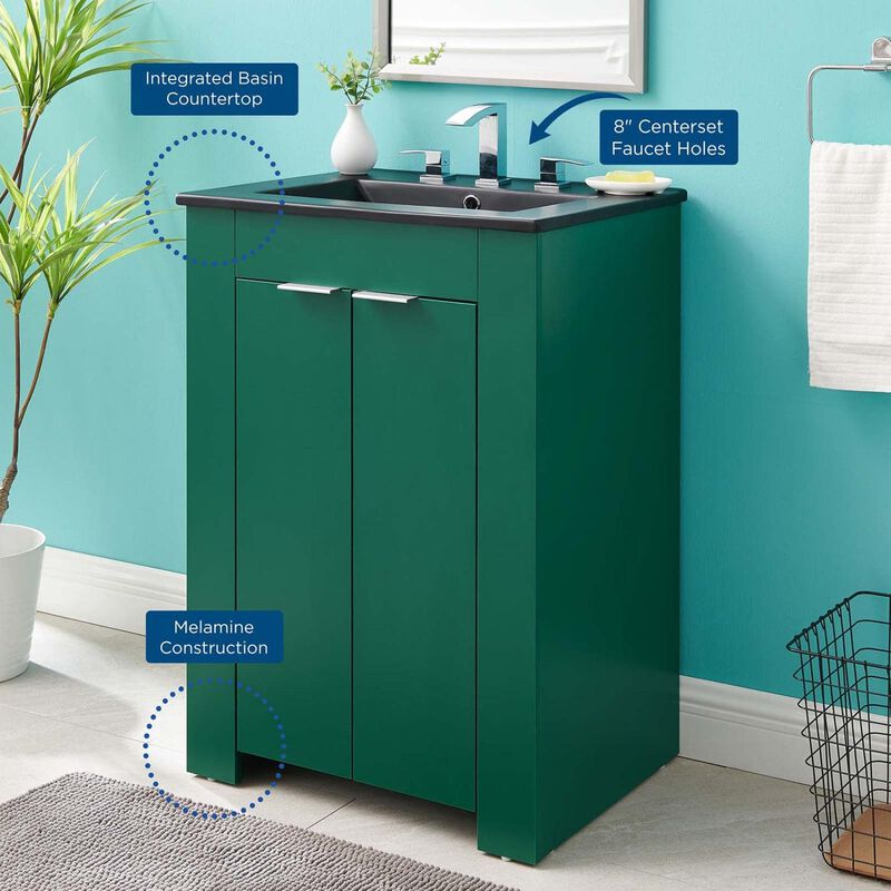 Modway Maybelle Bathroom, 24" Vanity, Green Black image number 3