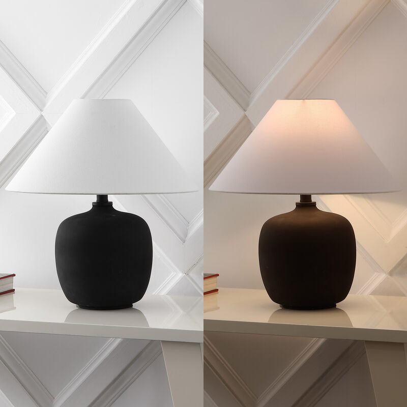 Delphi 18.25" Minimalist Scandinavian Resin/Iron LED Table Lamp