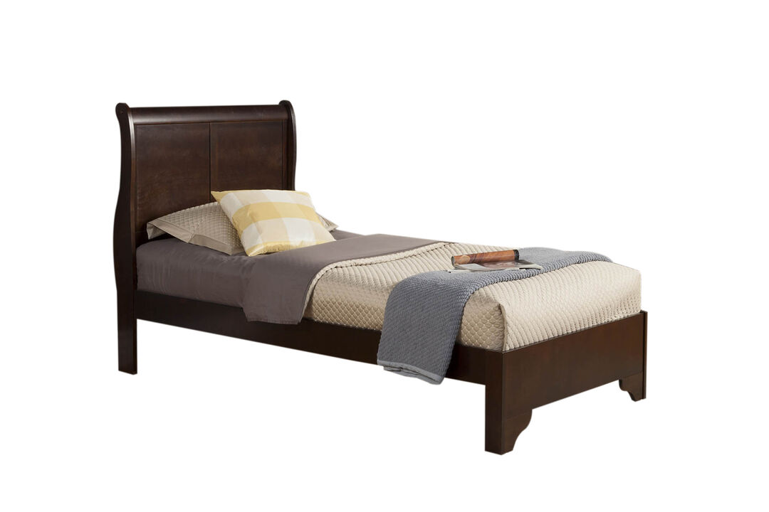 Alpine Furniture West Haven Twin Low Footboard Sleigh Bed - Cappuccino