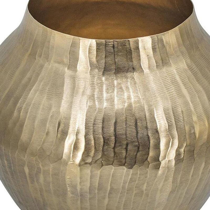 HomeRoots 11" Gold Aluminum Round Table Vase image number 4