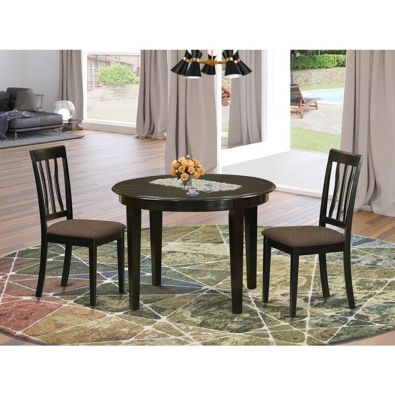 3 PC Kitchen Table set-Small round Table and 2 Kitchen Chairs