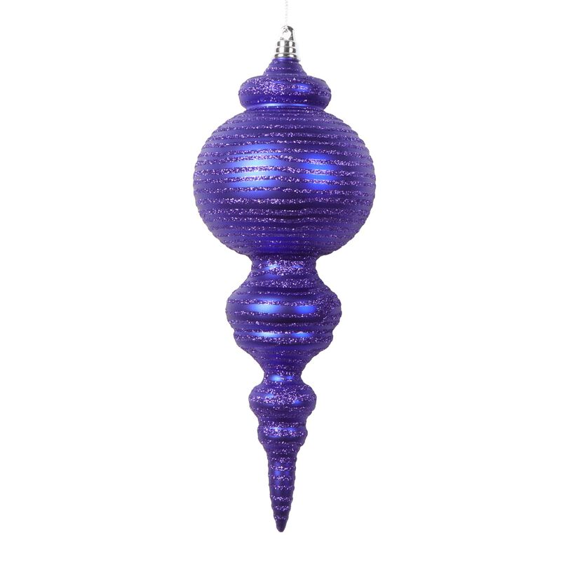 Vickerman 10" Matte Purple Finial Ornament, 2 per Bag. image number 0