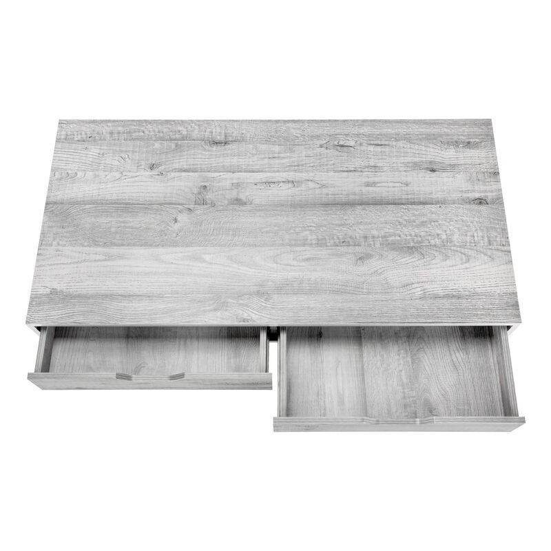 HomeRoots 47" Gray and Black Wood and Metal H-Shape Computer Desk With Two Drawers image number 4