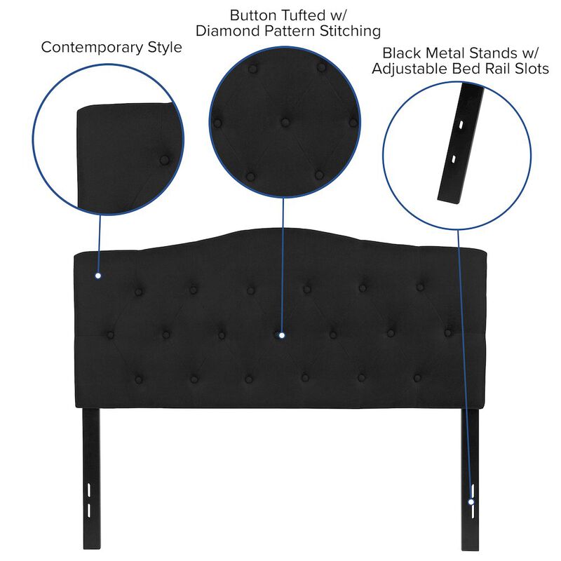 Flash Furniture Tufted Upholstered Full Size Headboard in Black Fabric image number 2
