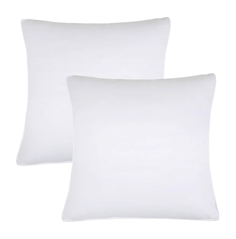 HomeRoots Set of Two Microfiber Down Alternative Medium Hypoallergenic European Size Bed Pillows