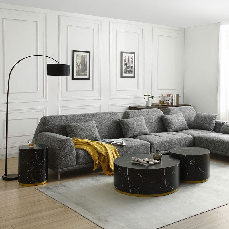 Streamdale 15.75" Round Side Table For Living Room Fully Assembled Black