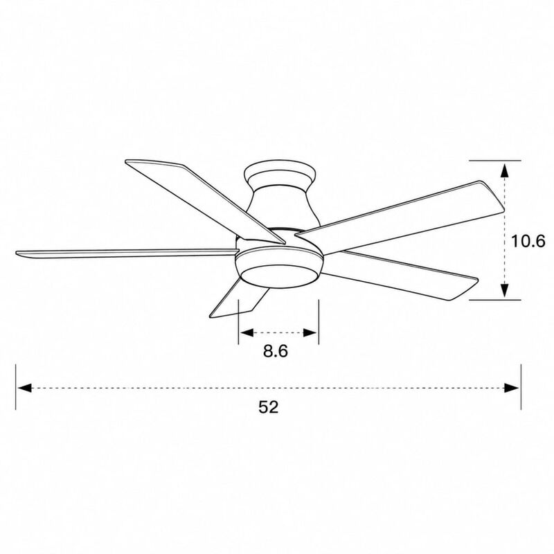 ELEMENT ACE Low Profile Ceiling Fan with Dimmable LED Light, Remote Control, Reversible Energy Efficient DC Motor image number 1