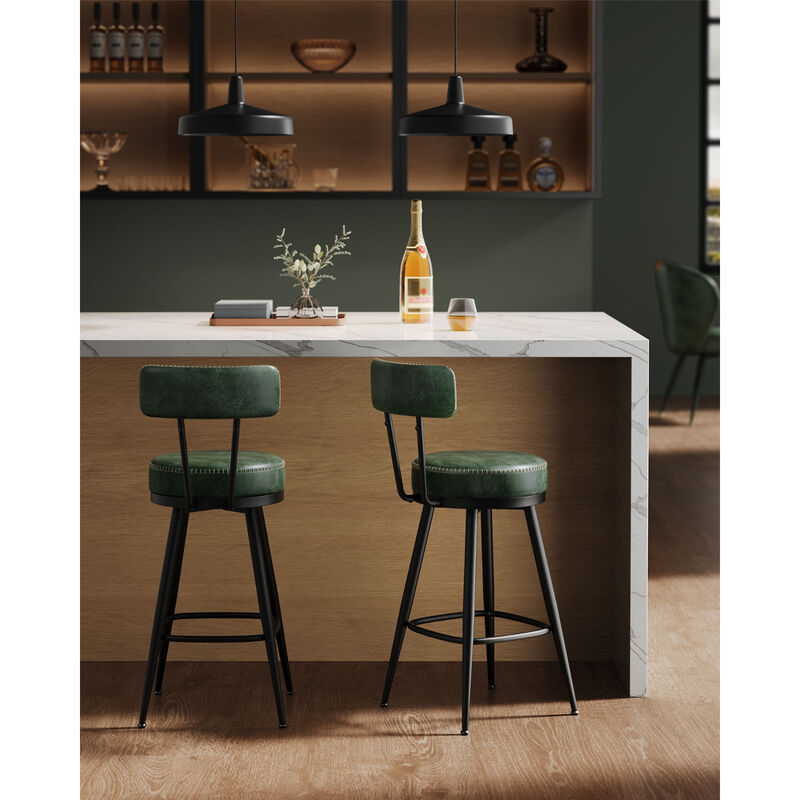 Comfortable Bar Stools Set of 2 for Dining Room or Counter Seating