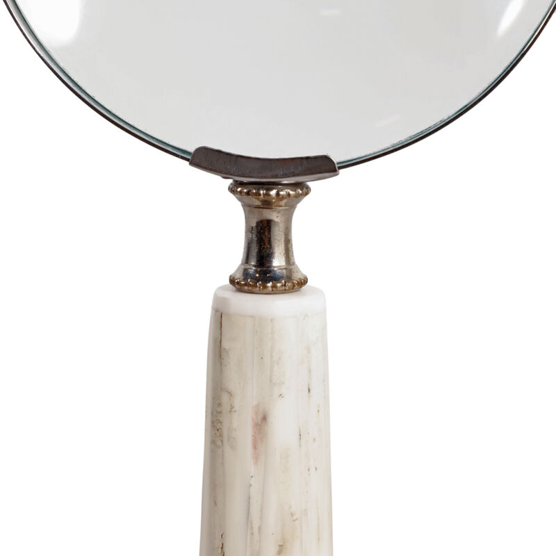9x4" Resin Handle Magnifying Glass, Ivory image number 5