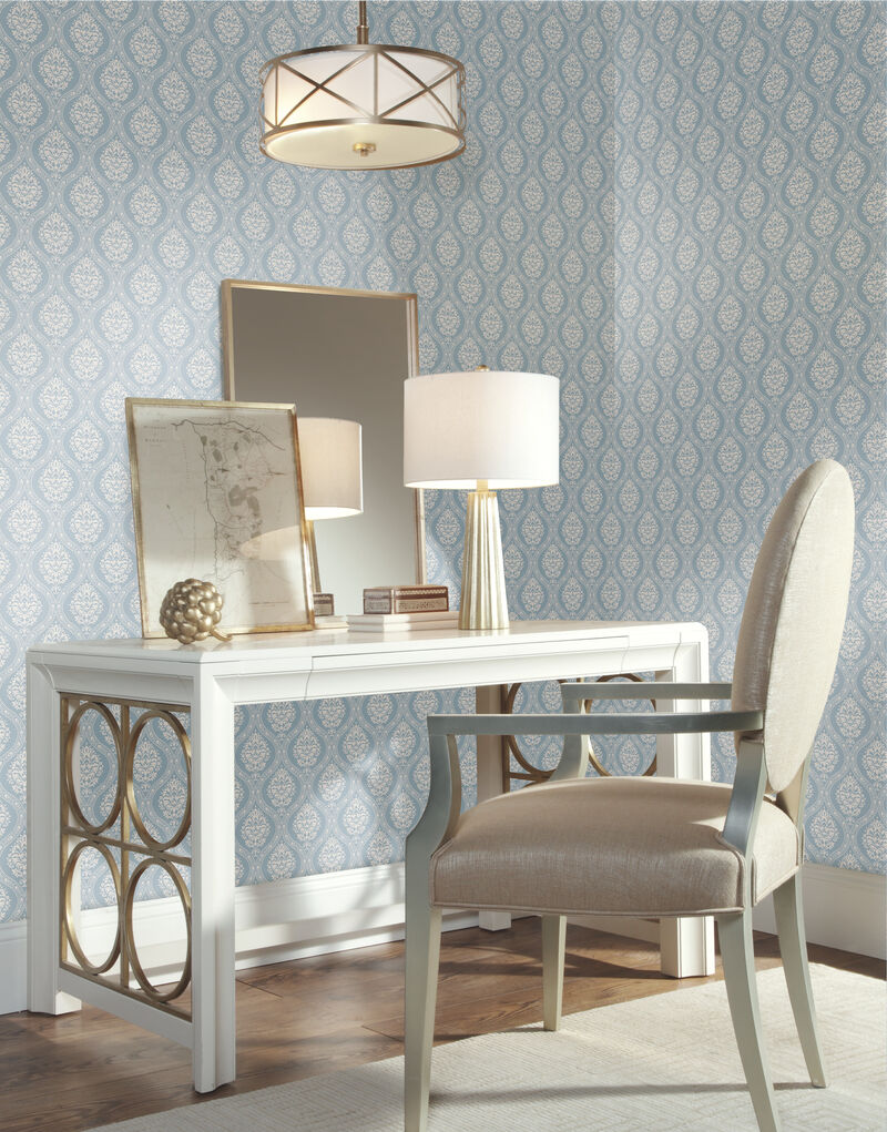 Petite Ogee Blue Wallpaper image number 2