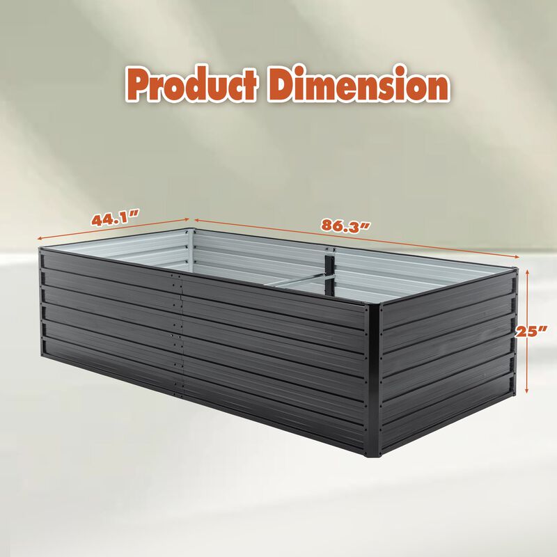 Mondawe 8x4x2 FT Metal Raised Garden Bed Kit