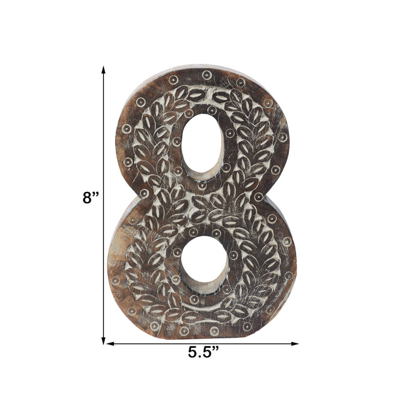 Vintage Gray Handmade Eco-Friendly "8" Numeric Number For Wall Mount & Table Top Décor