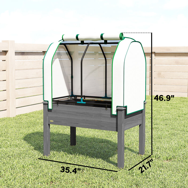 Hivvago Greenhouse Covered Raised Garden Bed for Herbs and Vegetables image number 2