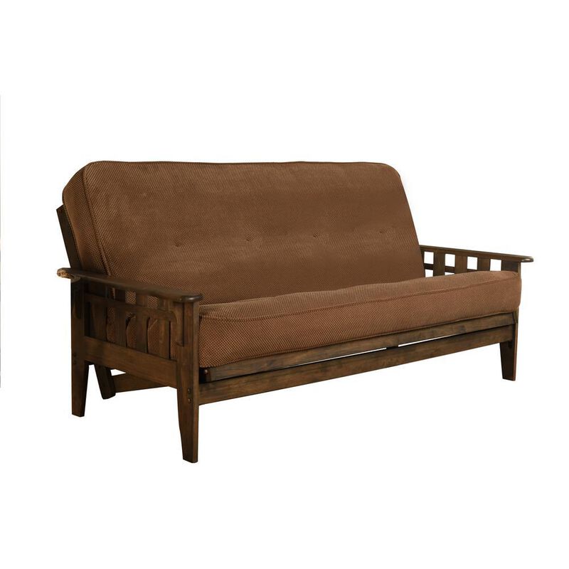 Tucson Frame-Rustic Walnut Finish-Marmont Mocha Mattress