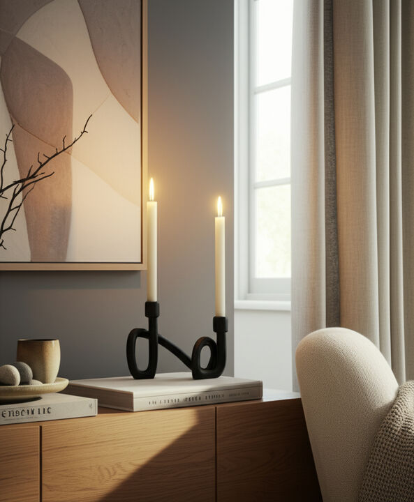 Swirl 2-Taper Candle Holder