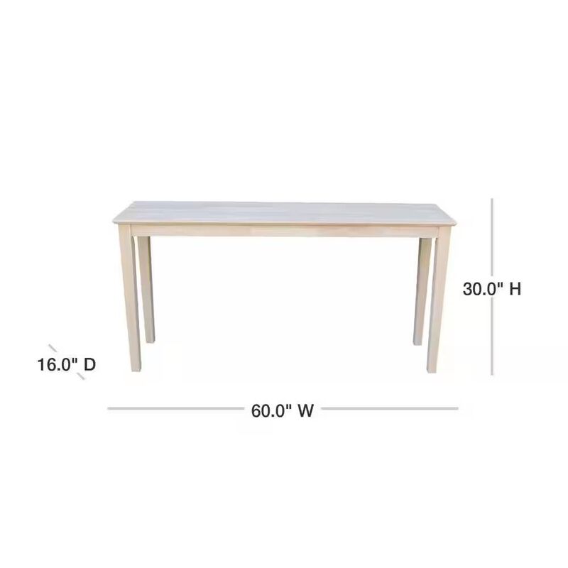 Unfinished Solid Wood Farmhouse Console Sofa Table – Classic Farmhouse Style