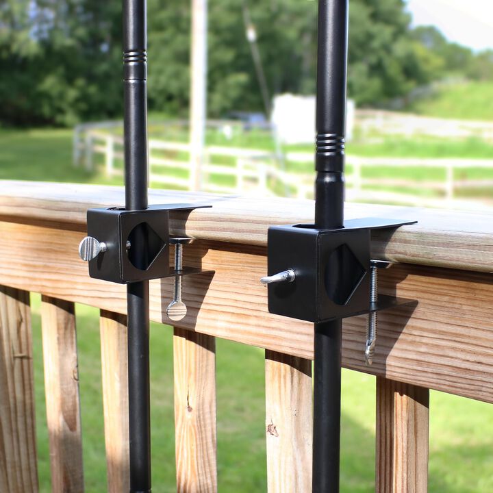 Sunnydaze Outdoor Torch Deck Clamp Holder - Black - Set of 2
