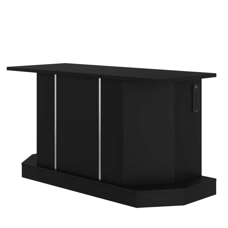 Whisen 55-75 Gallon Fish Tank Stand, Reptile Terrarium Stand, with Power Outlet, Cabinet and Shelf image number 0