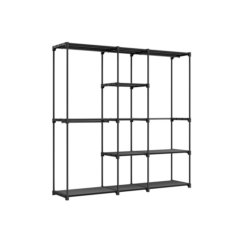 Double Rod Closet Rack &ndash; Heavy-Duty Freestanding Organizer with Storage Shelves