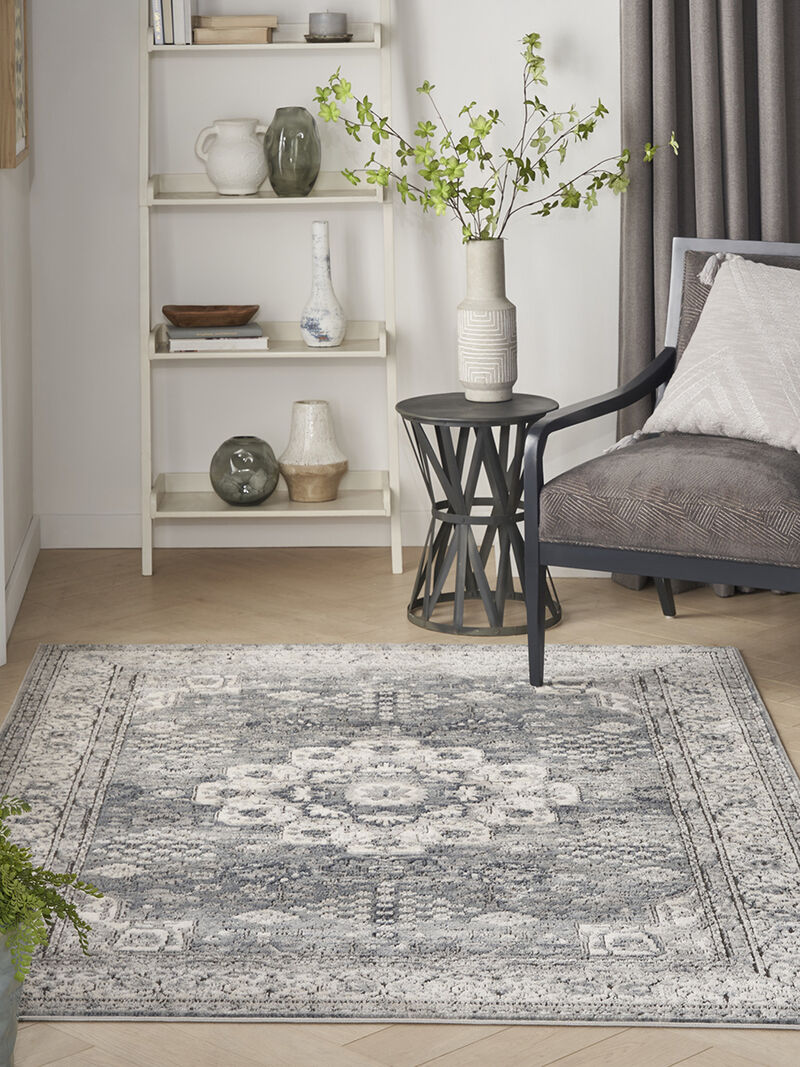 Quarry QUA07 Gray/Ivory 5'3" x 7'3" Rug image number 8