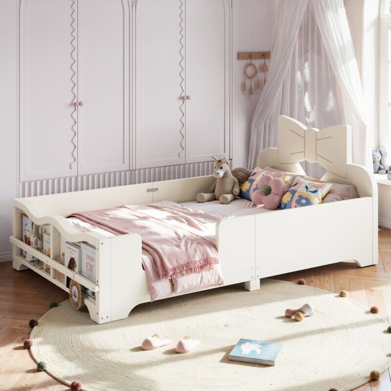 Cugwob Bowknot‑Cutout Kids Low Platform Bed image number 3
