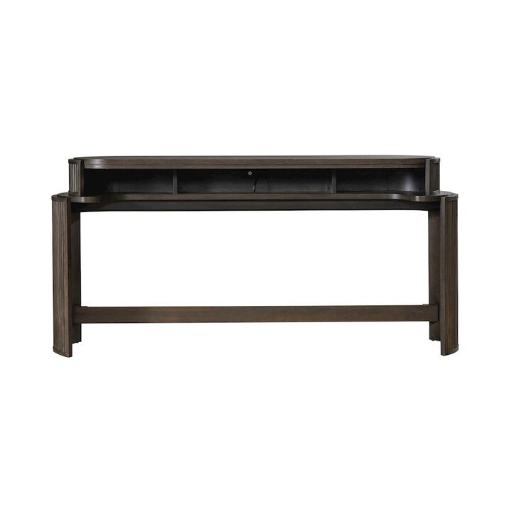Liberty Furniture City View Console Bar Table with Charging Station - Coffee Bean Oak Wood