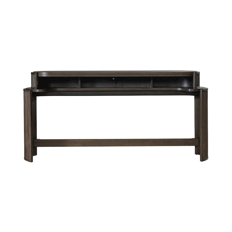 Liberty Furniture City View Console Bar Table with Charging Station - Coffee Bean Oak Wood image number 1