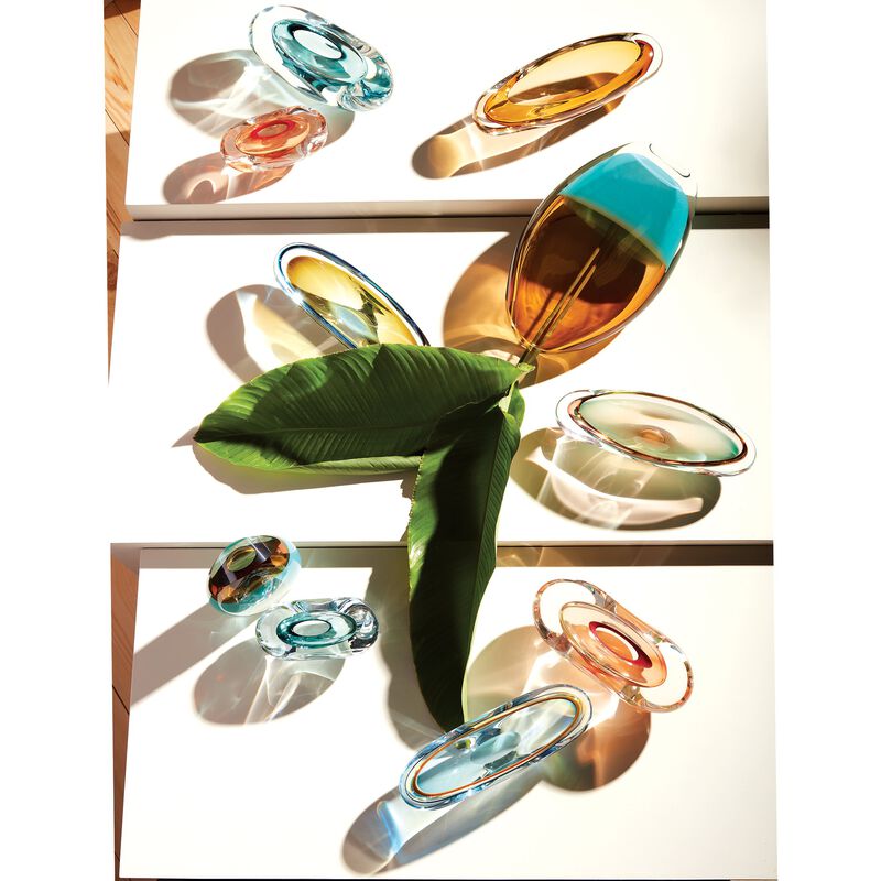 Abstract Azure Bean Vase