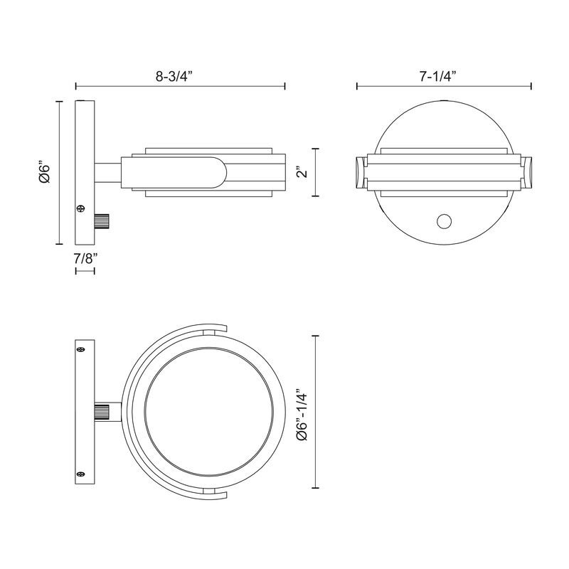 Blanco 6-in Alabaster Damp-Rated Dimmable LED Wall/Vanity Light with Urban Bronze Finish image number 8