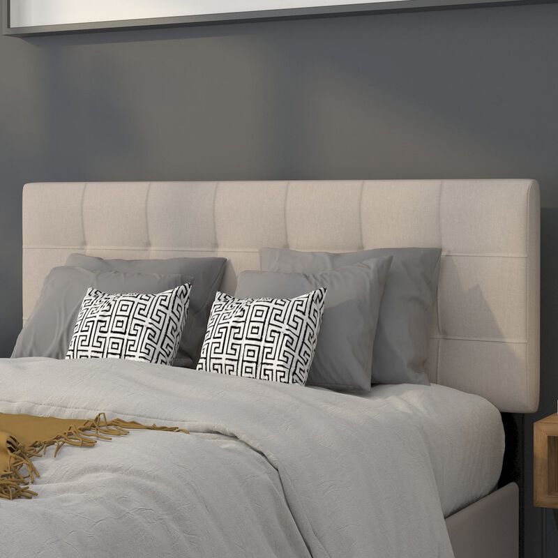 Flash Furniture Tufted Upholstered Full Size Headboard in Beige Fabric image number 5