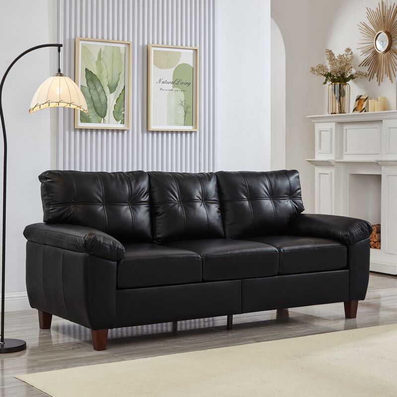 Buldef Breathable Faux-Leather Sofa image number 2