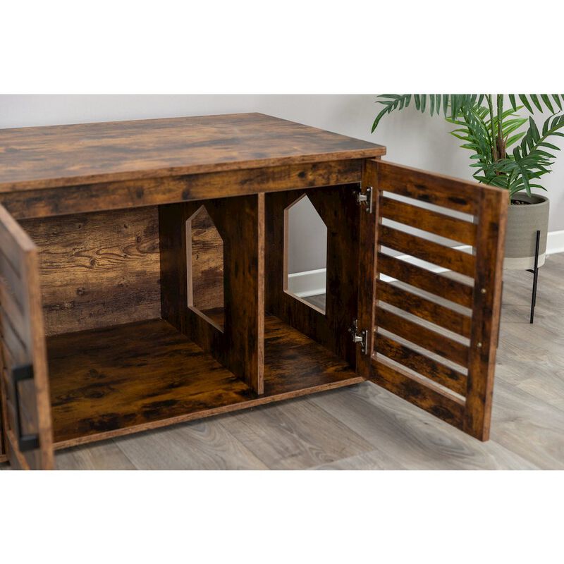 TRIXIE XL Farmhouse Litter Box Enclosure, Hidden Litter Box Cabinet or End Table image number 5