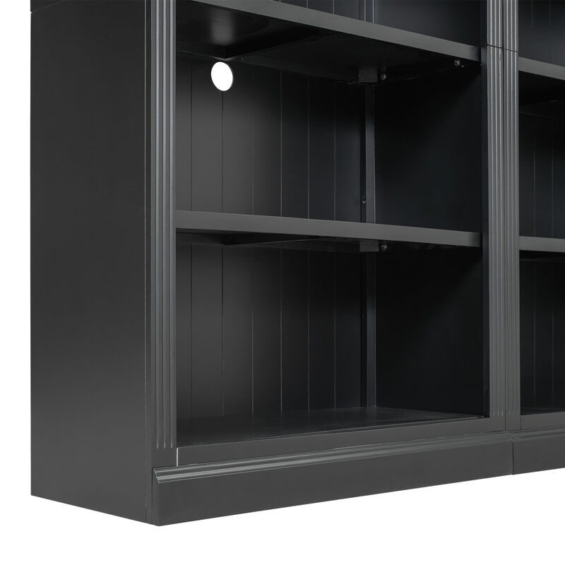 Merax 10-Tier Solid Wood & Thickened MDF Bookcase Suite