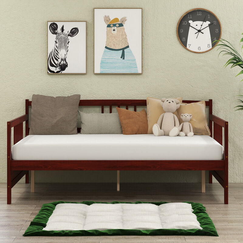 Wooden Daybed Frame with Guardrails and Under-Bed Storage image number 5