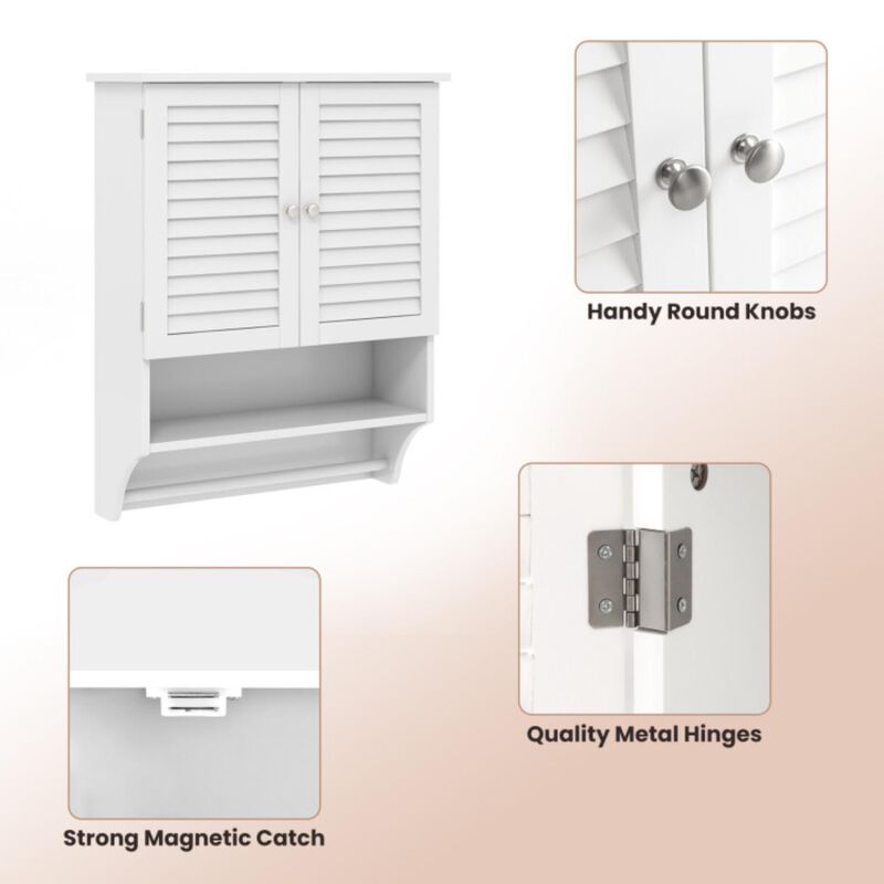 Hivvago 2-Doors Bathroom Wall-Mounted Medicine Cabinet with Towel Bar