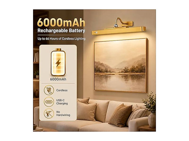 16 Lights Wall Motion Sensor 6000mAh Rechargeable Battery Art Light 3CCT Remote image number 1