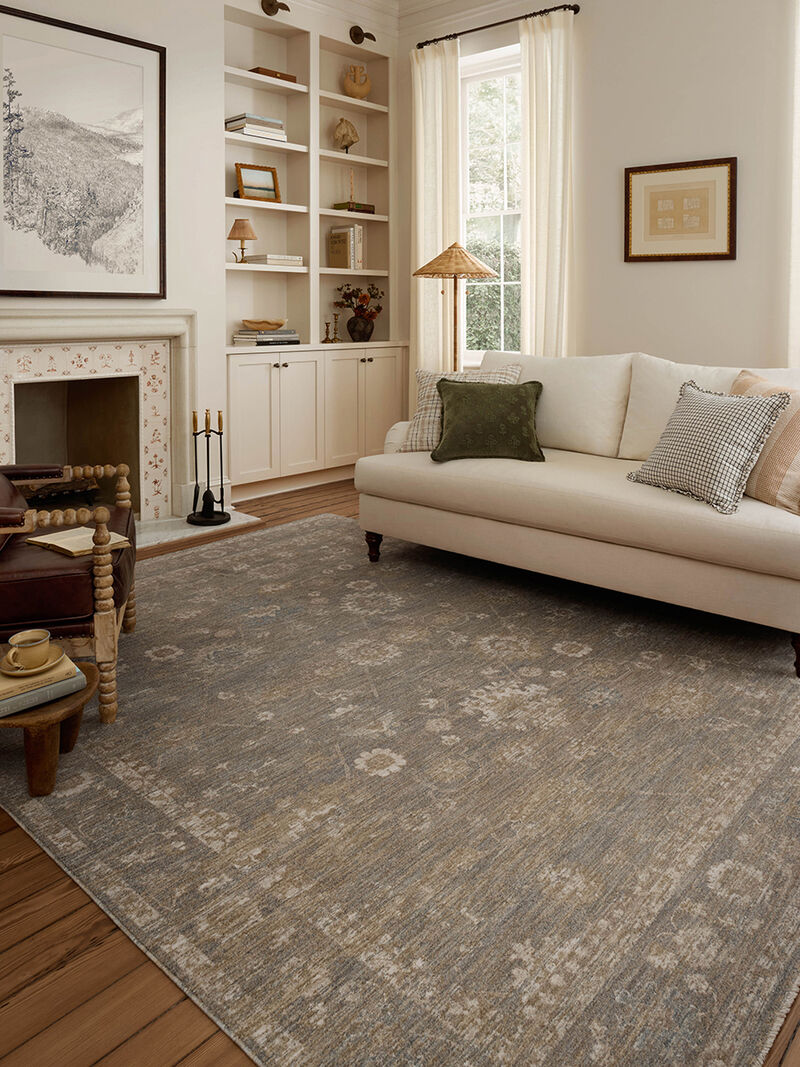 Louisa LOI04 Lagoon/Ivory 5'3" x 7'6" Rug by Chris Loves Julia x Loloi image number 2