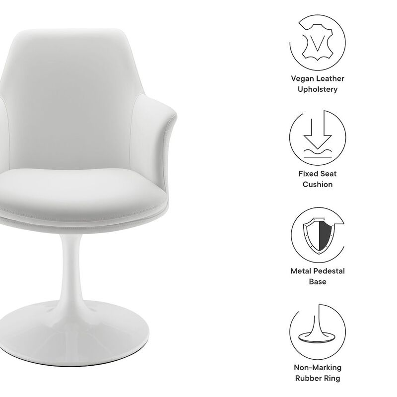 Lippa Swivel Dining Vegan Leather Armchair image number 2
