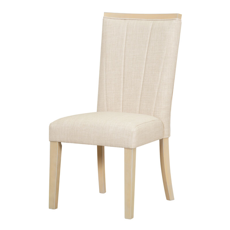 Whisen Contemporary 6-Piece Extendable Dining Table Set with Bench and 4 Upholstered Dining Chair - Natural