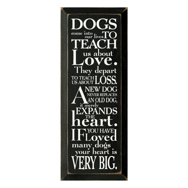Pet Lover Wood Sign Dogs Teach Us About Love Inspirational Wall Hanging