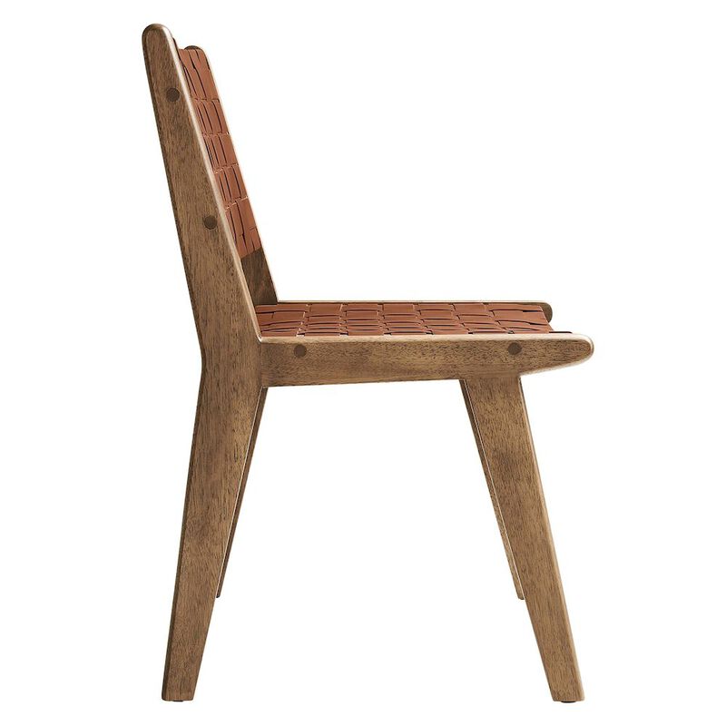 Saoirse Leather Wood Dining Side Chair Set of 2 image number 3
