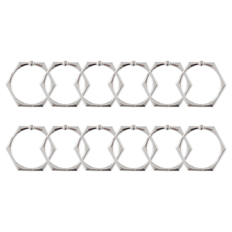 Zinc Hexagon-Shaped Shower Curtain Hooks, Set of 12 image number 3