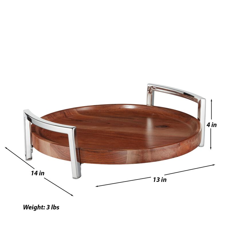 Napa Bar wood/ss serving tray image number 1