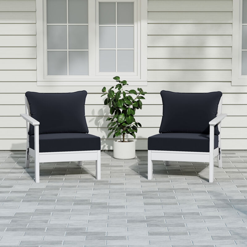 WestinTrends Outdoor Patio HDPE Loveseat Sofa with Patio Cushions