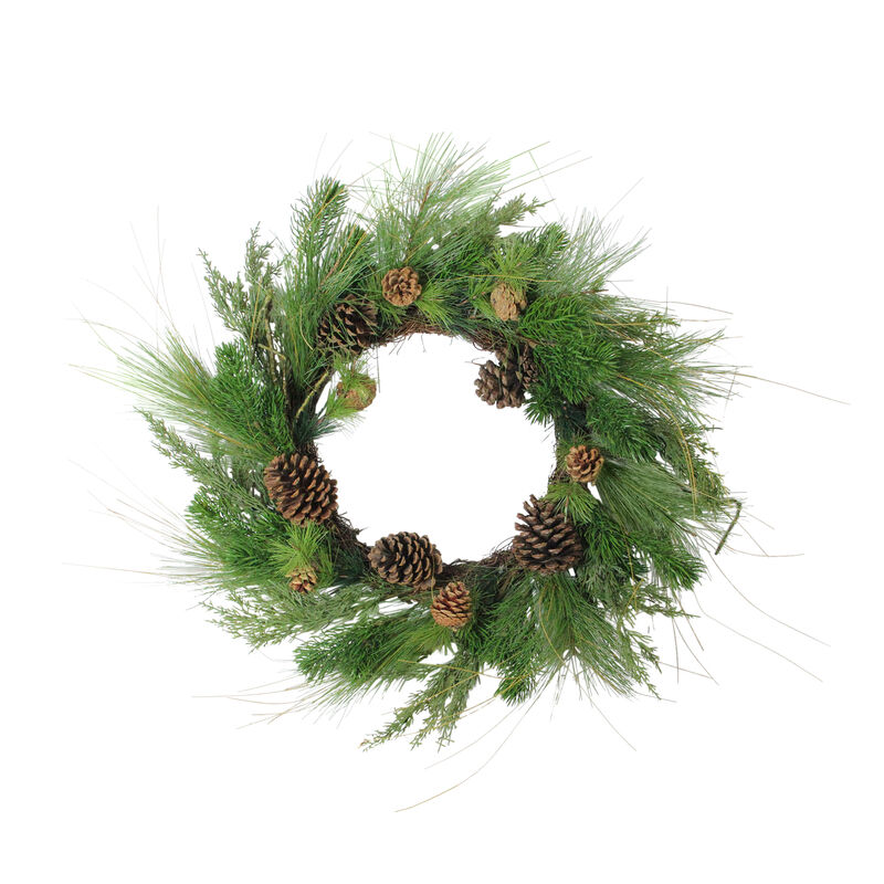 Pine Cones and Needles Artificial Christmas Wreath - 24-Inch  Unlit image number 0