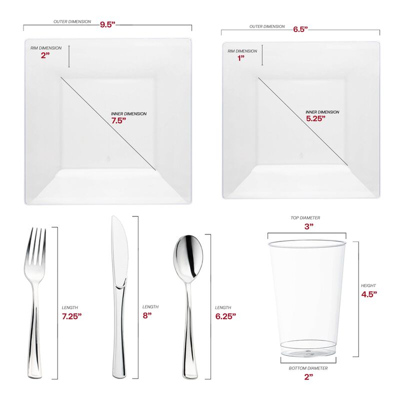 Square Plastic Wedding Value Set (30 Sets) image number 2